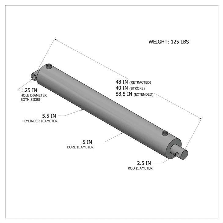 Гідравлічний безбайпасний циліндр